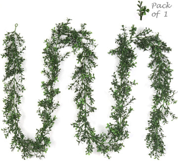 Artificial Artificial Boxwood Garland- 9' Boxwood Garland artificialflowersdotcom